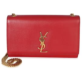 Borsa a catena Kate Medium Saint Laurent Red Grain De Poudre