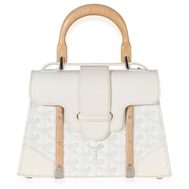 Goyard White Goyardine Canvas Structure Mini Saigon Top Handle