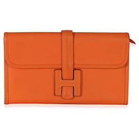 Hermès Orange Swift Jige Duo Clutch