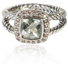 David Yurman Petite Albion Ring aus Sterlingsilber, Prasiolith und Diamanten