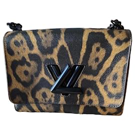Borsa a mano Louis Vuitton Twist MM Cat Print Marrone