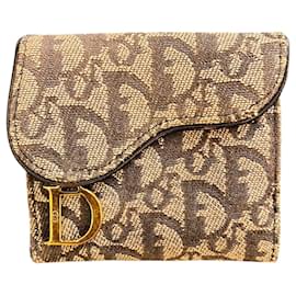 Portefeuille Dior en denim bleu monogramme