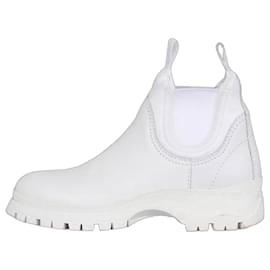 Botas Prada de piel blanca y textil - EU 39 de segunda mano