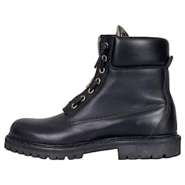 Botas Balmain de cuero negro con herrajes dorados Sz.39 De segunda mano