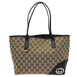 Gucci New Britt Tote GG Canvas and leather Medium