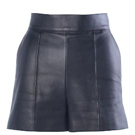 Hermès Shorts aus schwarzem genarbtem Ziegenleder