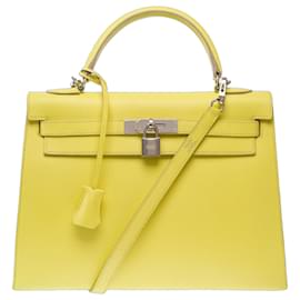 Hermès HERMES Kelly 32 Tasche aus gelbem Leder - 103818