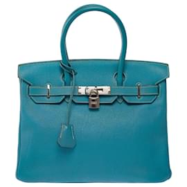 Borsa HERMES Birkin 30 in Pelle Blu - 103813 - Hermès