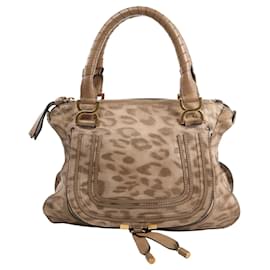 Chloé Bolso Chloe Marcie Medium de piel con estampado de leopardo en marrón, Edición Limitada