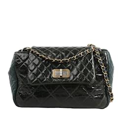 Bolsa de Ombro Chanel Reissue Accordion em Couro Matelassê Misto, Verde