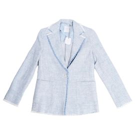 Autre Marque Blazer monopetto con frange Eleventy in azzurro, taglia 38 IT