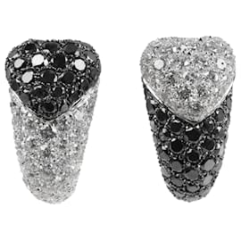 Pendientes De Grisogono Heart White x Black Diamond WG