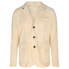 Autre Marque Casaco de camurça Eleventy Slim Fit em Tortora Beige, Tamanho 58 IT
