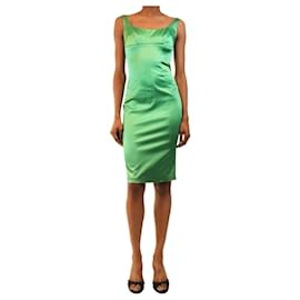 Robe midi en satin sans manches verte - taille UK 6 - Dolce & Gabbana