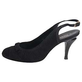 Chanel Décolleté slingback fruncizzate nere - size EU 38