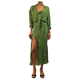 Autre Marque Conjunto de vestido verde y top cruzado - size S