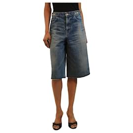 Blue Triomphe denim shorts - size UK 8 - Céline