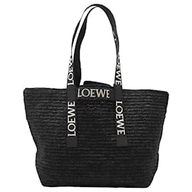 LOEWE Black Raffia Fold Shopper Tote Tragetasche - Loewe