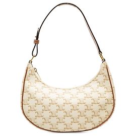Céline Celine Ava Schultertasche Triomphe aus beschichtetem Canvas in Braun