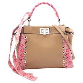 Fendi Mini Ribbon Whipstitch Peekaboo Braun