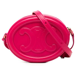 Celine Pink Small Calfskin Cuir Triomphe Oval Crossbody - Céline