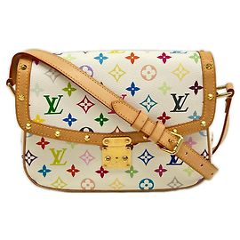 Borsa a tracolla Louis Vuitton Monogram Multicolore Sologne Blanc