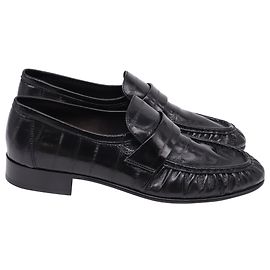 Mocassini Slip-On The Row in pelle di anguilla nera