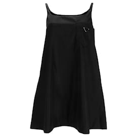 Prada Logo Mini-Kleid aus schwarzem Polyamid