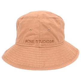 Cappello Bucket Acne Studio in cotone arancione ruggine