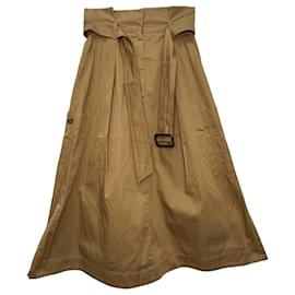 Falda midi Max Mara Weekend Brusson en algodón marrón
