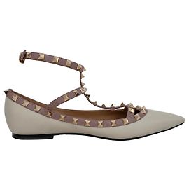 Sapatilhas Rockstud Caged Valentino Garavani em pele branca