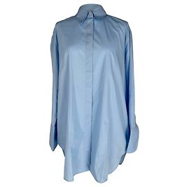 Camisa de botones ocultos The Row en algodón azul