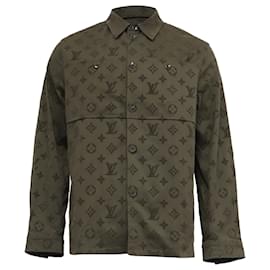 Louis Vuitton Monogram Workwear Überhemd aus olivefarbener Baumwolle