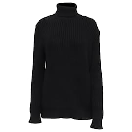 Michael Kors Collection Strickpullover mit Rollkragen aus schwarzer Viskose