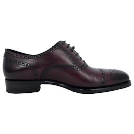 Scarpe Brogue con lacci Wessex di Tom Ford in pelle burgundy