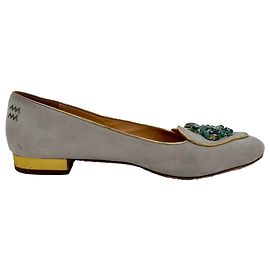 Ballerine decorate Charlotte Olympia in camoscio grigio