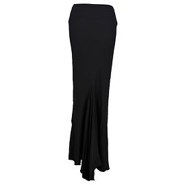 Falda Maxi de Cintura Elástica Rick Owens en Viscosa Negra