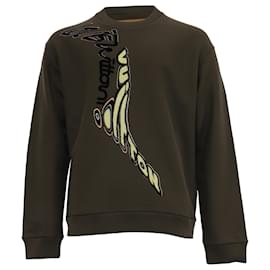 Louis Vuitton Sweatshirt mit Grafikprint aus olivefarbener Baumwolle