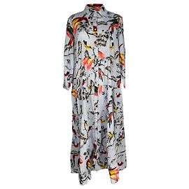 Abito camicia midi stampato Erdem Vacation Patmos in cotone multicolore