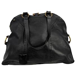 Sac cabas Oversized Muse Yves Saint Laurent en cuir de veau noir