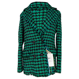 Blazer cruzado MSGM de algodón verde con estampado de pata de gallo - Msgm