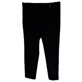 Pantalones de pierna recta Brunello Cucinelli en lana negra