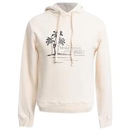 Felpa con cappuccio Saint Laurent Palm Tree in cotone crema