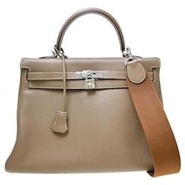 Hermès Kelly Etoupe Clemence con Hardware Palladium 35