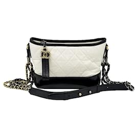 Borsa a tracolla Gabriel Small Hobo in pelle bianca - Chanel