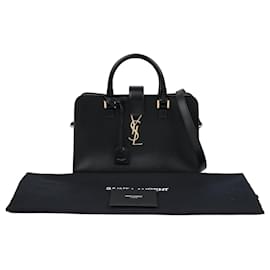 Saint Laurent Cabas Baby Leather Tote Shoulder Bag Schwarz mit goldfarbenen Beschlägen