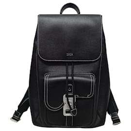 Dior Zaino Saddle con patta in pelle di vitello grana naturale nera