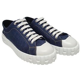 Hermès Sneakers Cross in tela denim Blue Ponse