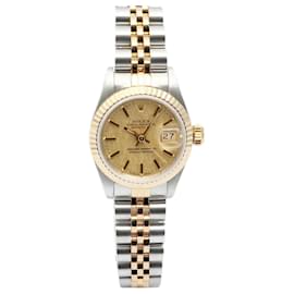 Rolex Datejust Quadrante in Lino Champagne Gold Orologio Combo Vintage da Donna