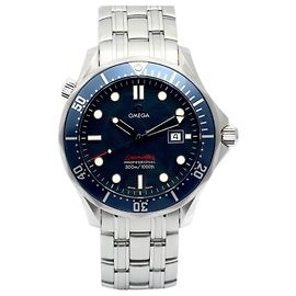Omega Orologio vintage da uomo in acciaio Seamaster Generation James Bond quadrante blu